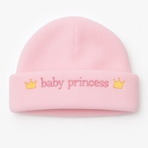 Baby Princess Pink Fleece Baby Hat